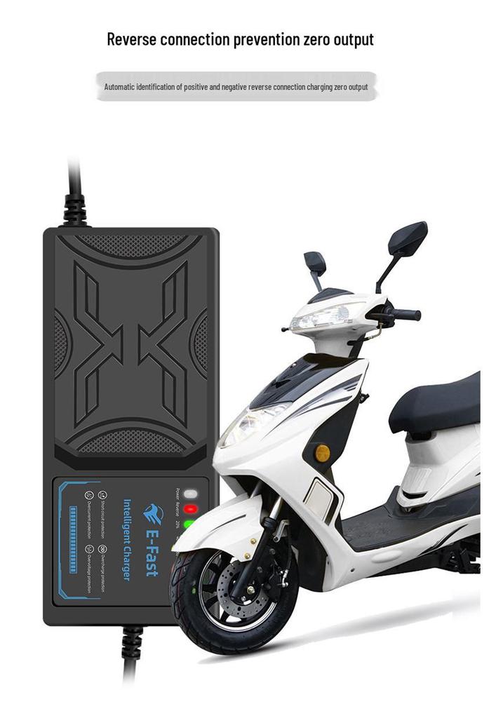 Zhiyunxing 60V 20AH Electric Vehicle Charger with Reverse Polarity Protection & Full Temperature Shutdown for Lithium Batteries.