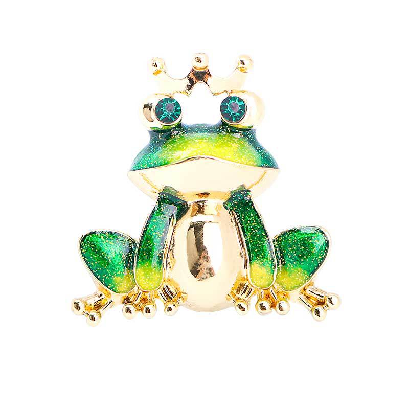 New Fashion Crown Frog Brooch Rhinestone Brooch Creative Versatile Oil Dripping Animal Corsage