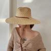 2025 New Belt Strap Straw Sun Hat For Women Fashion Vacation Beach UV Hats Summer Wide Brim Travel Panama Hats Outdoor Wholesale