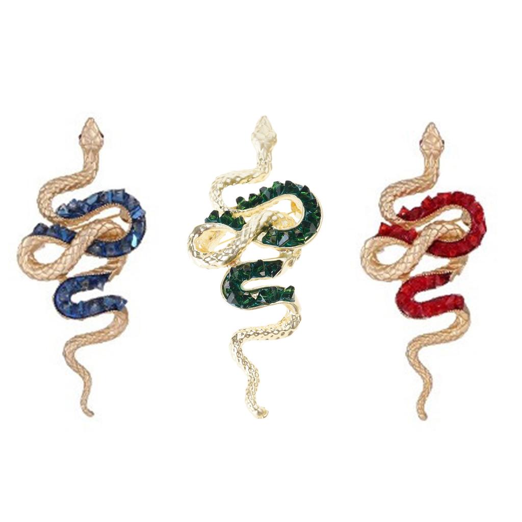 Crystal Snake Brooch Medusa Badge Pin Nonfade Charm Suit Pin For Everyday Use And Festival Formal Event Women Men Unisex