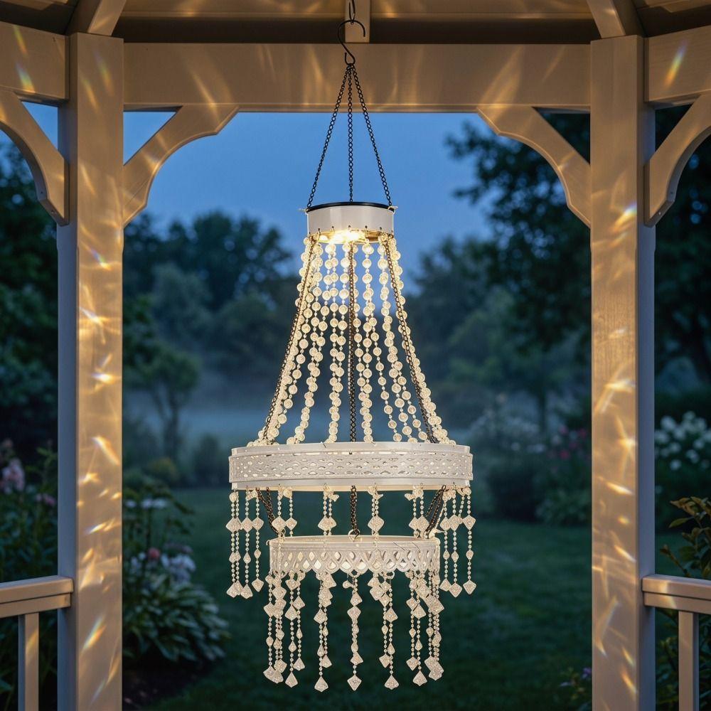 Waterproof Hanging Solar Lantern Crystal Acrylic Crystal Acrylic Lantern  Gifts for Women