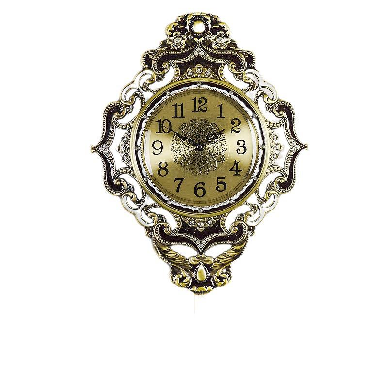 European Modern Large Silent Wall Clock with Metal Pendulum - Antique Quartz, Simple and Creative Design for Living Room