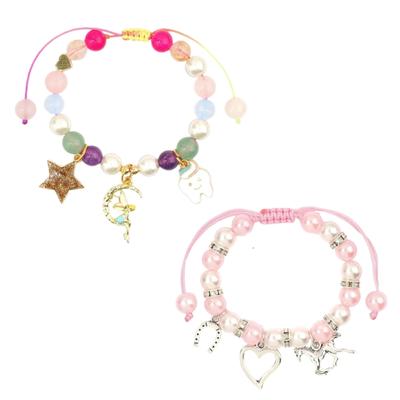 Lightweight Adjustable Chain Bracelet With Sparkling Star Elf Charm Faux Pearls Design For Casual Party Occasions