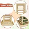 Wooden Hay Rack Small Animals Grass Holder, Portable Food Dispenser for Hamsters