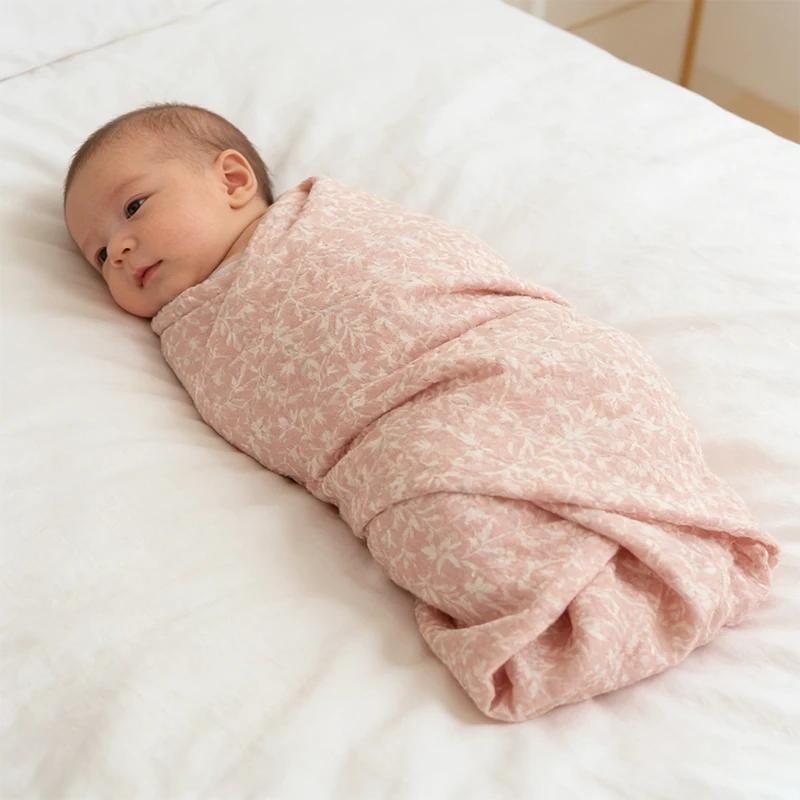 135X100Cm Soft Willow Leaf White Shadow Baby Cotton Double Layer Gauze Warm Crepe Fabric Children's Pajamas Sewing Cloth