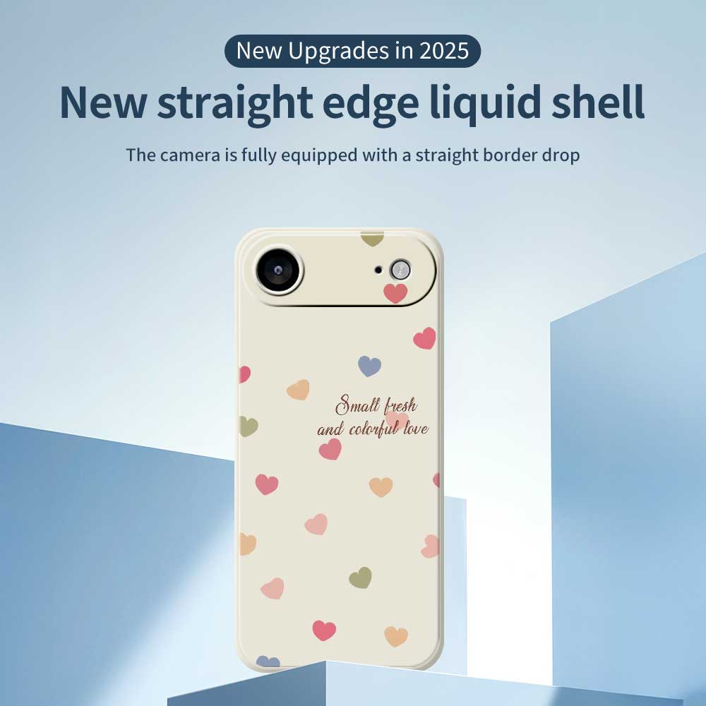 For iPhone 17 Air Case Colorful Love Pattern Printing Straight Edge TPU Phone Back Cover