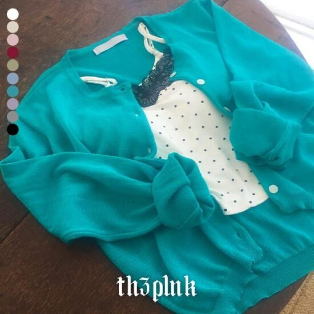 The Pink Loose Fit Semi Crop Round Cardigan