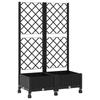 Planter with Trellis and Wheels Black 80 X 40 X 131.5 Cm