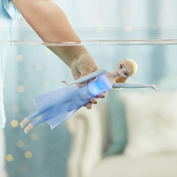 DISNEY LA REINE DES NEIGES 2 - Poupée Elsa Lumière Aquatique - Jouet Qui S'illumine Dans L'eau - Pour Enfants - Dès 3 Ans
