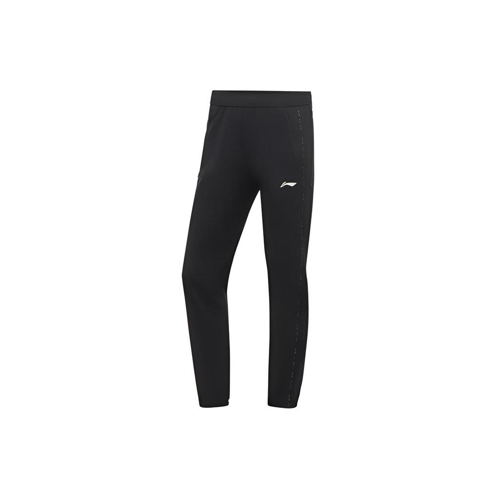 Li Ning Running Series Solid Color Tapered Sports Knit Pants Women Bottoms Black AYKR002-1