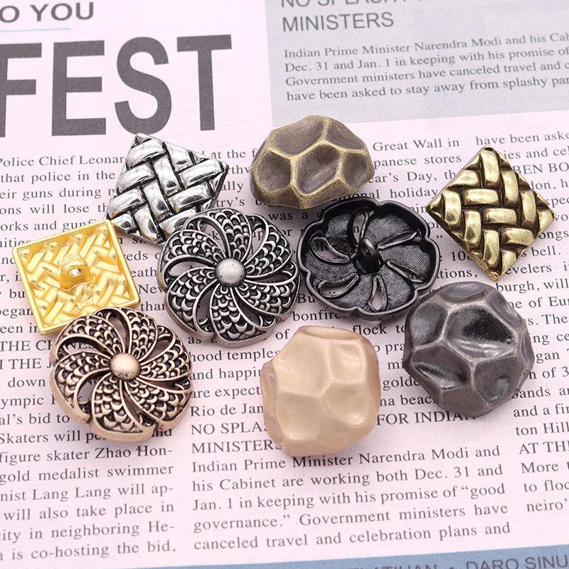 5 Stück Metallknöpfe Galvanisiert Imitation Alt Retro Gold Bronze Knöpfe Mantel Trenchcoat Blazer Knöpfe