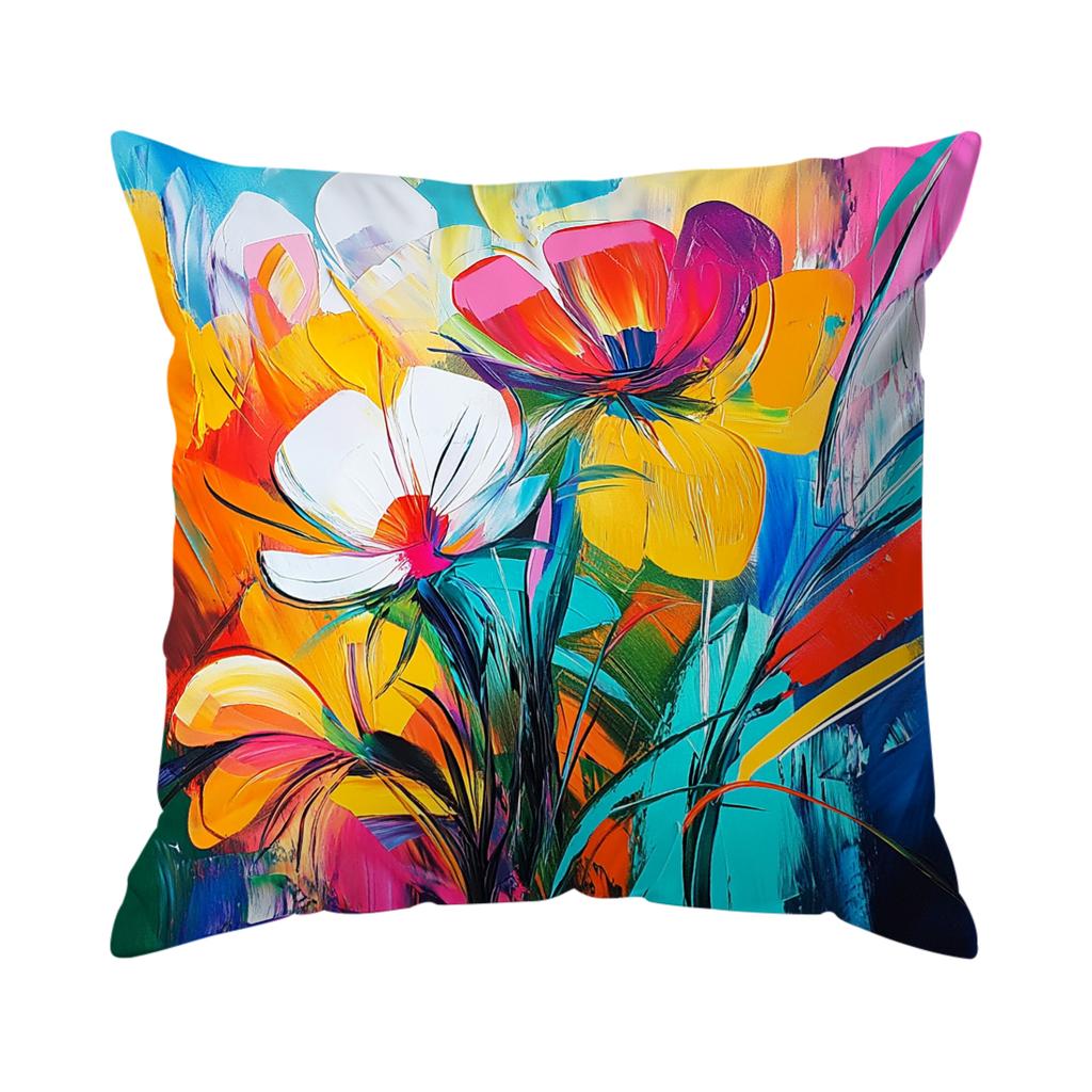 Colorful Abstract Flowers Cushion Covers Pillowcase Fantasy-Inspired Home Decor Sofa Cushion Cover Living Room Bed Car Decor