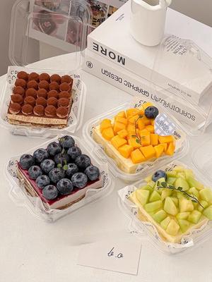 Transparent Tiramisu Packaging Box Cake Dishes Mousse Cutting Sweet Dessert Baking Western Pastries Separation Packing Box