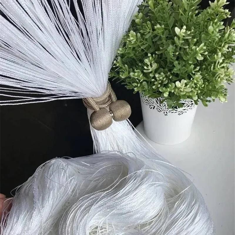 300X300CM Hängende Quaste Streifenvorhang Polyesterpaneel Raumteiler Fadenvorhang Fensterblende