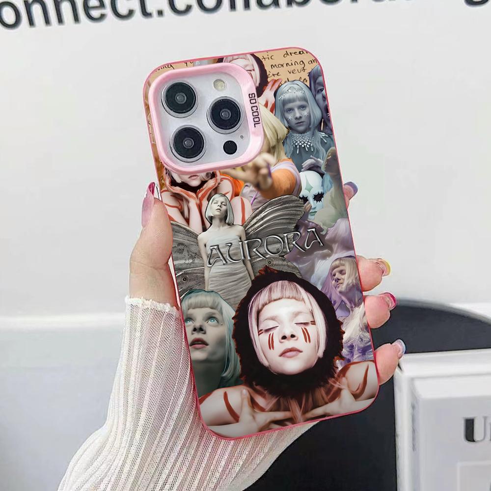 Aurora Aksnes Pink Translucent Mobile Phone Case for iPhone 17 16 15 14 13 12 11 X XR XS Air Pro Max Plus Colorful Cover