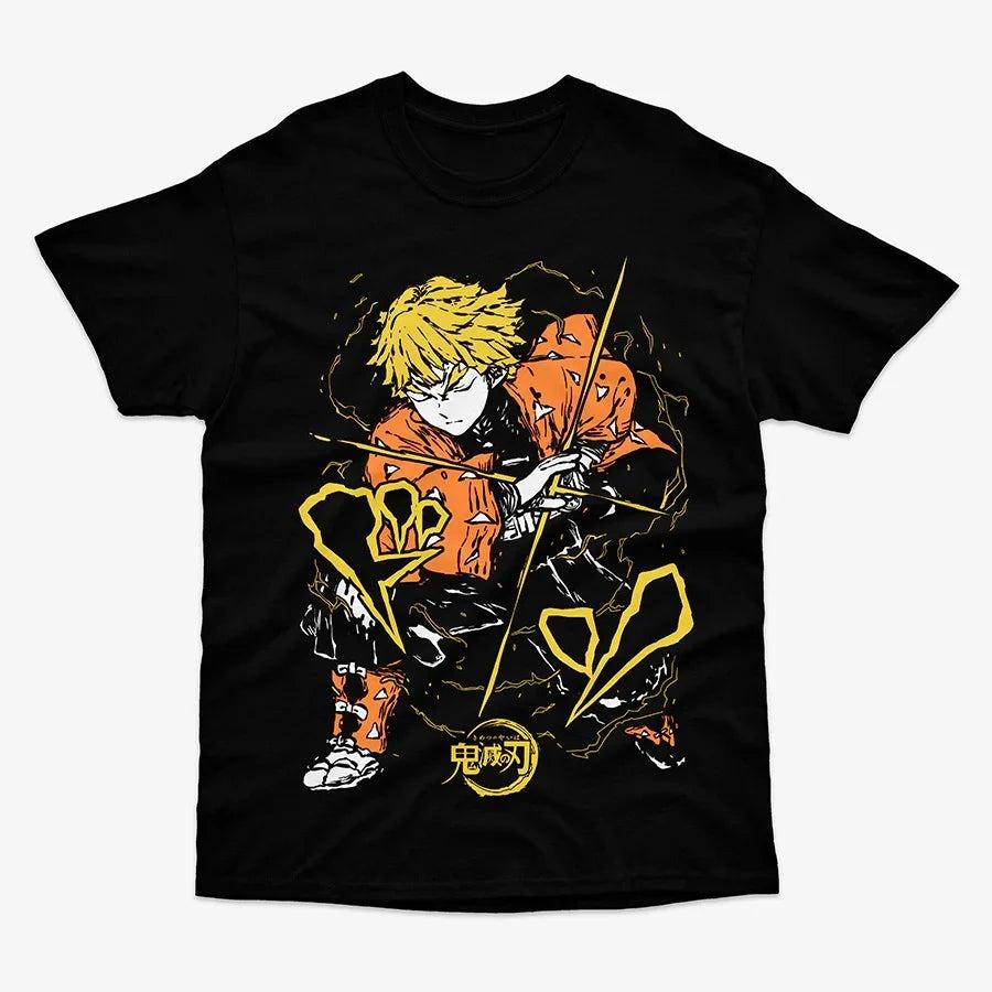 Demon Slayer Zenitsu Agatsuma Thunder Hashira Anime Graphic T Shirt Manga Streetwear Cotton Oversized Tee S