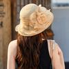 New Organza Sun Hat Children Spring and Summer Versatile Elegant Retro Flower Bucket Hat Sun Protection Breathable Cool Hat