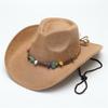 New Western Cowboy Top Hat Rolled Edge Retro Riding Hat Men's and Women's Deerskin Fleece Felt Hat Jazz Hat Sun Hat