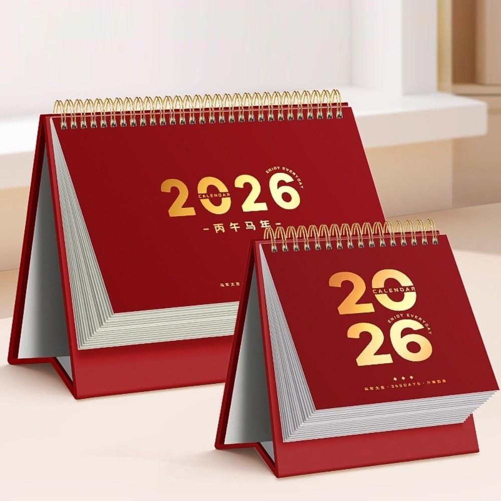 Standing 2026 Desktop Desk Calendar Time Management Foldable Table Calendar Thick Paper Desktop Paper Calendar Table Decorations