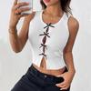 YYFS Women's Fashion Casual Summer Spring Solid Color Print Sleeveless U-Neck Blouses & Shirts