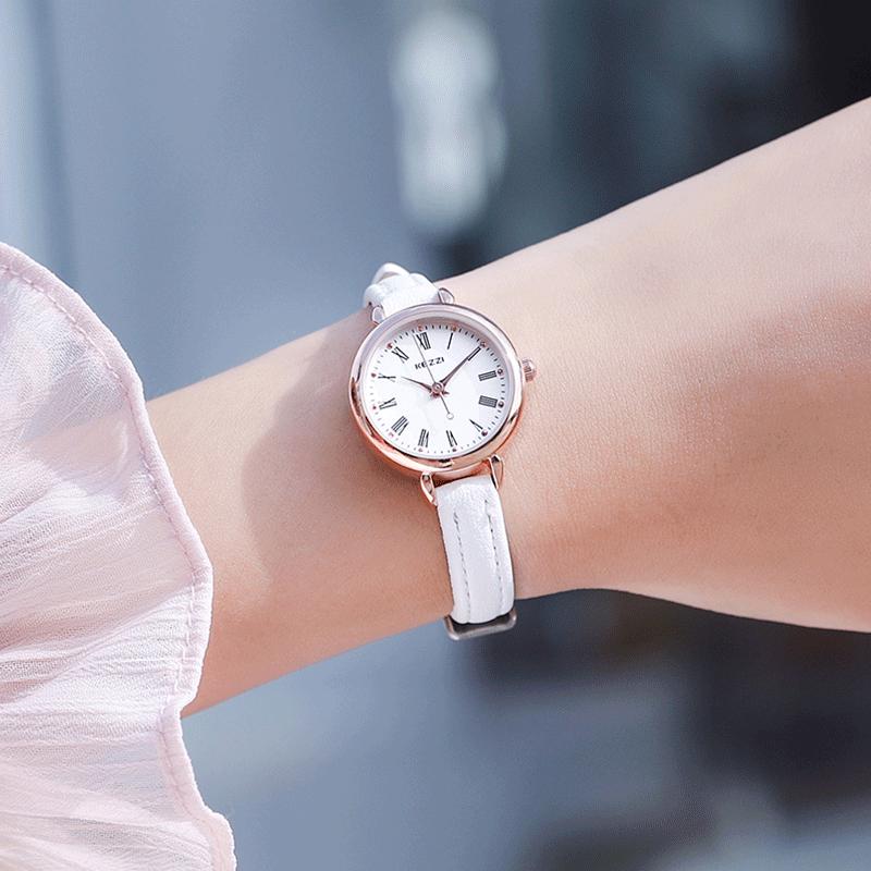 

Женские французские нишевые часы Kezzi: Элегантный минималистичный циферблат, стиль Mori Girl, легкая роскошь для студенток белый