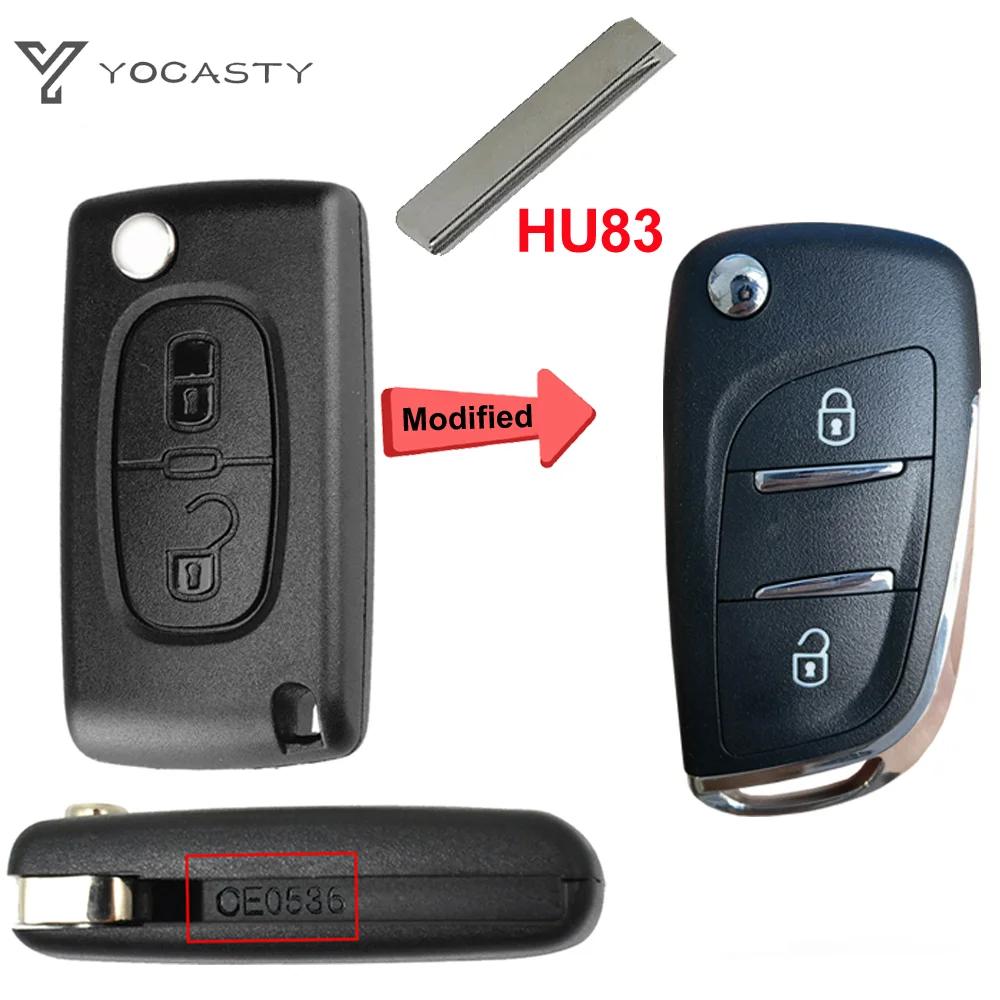Yocasty Modified Remote Car Key Shell Flip Case For Citroen C2 C3 C4 C5 Berlingo For Peugeot 207 307 308 407 607 Hu83 Va2