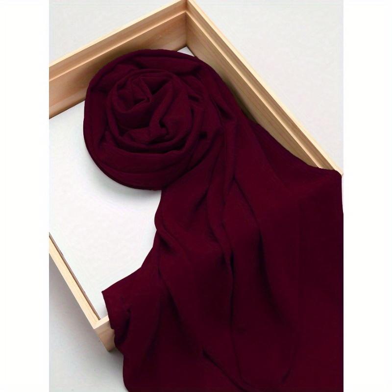 1pc Casual Versatile Solid Color Chiffon Scarf