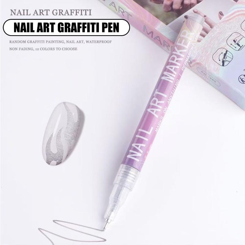 12Color Nail Art Pens Precise Acrylic Marker For Detailed Outlining Polish Pen For DIY Enthusiasts Salon Professional