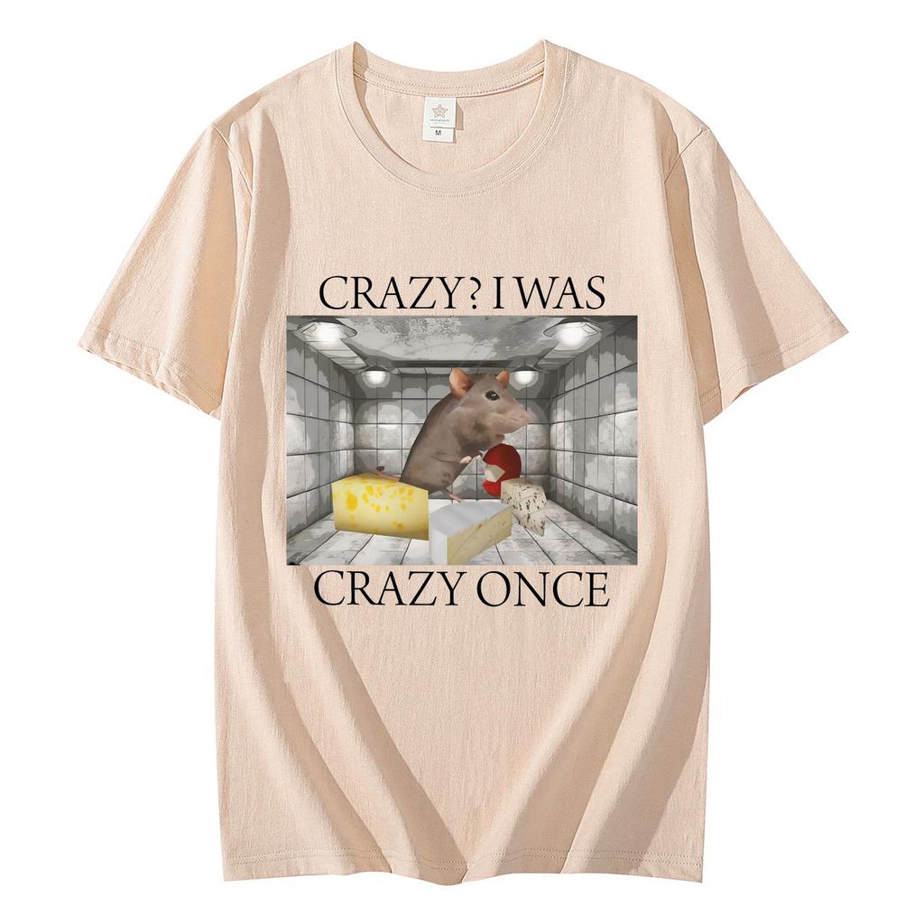 Crazy Rat Funny Meme TShirt Men Women Clothing High Quality Fashion Oversized TShirts Summer Casual Cotton T Shirt Streetwear