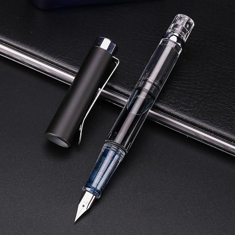 High Quality Transparent Color Piston Ink Blowing Large Capacity Ink Storage Pen Rotary Ink Blowing Piston Pen School Supplies