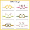 Easter Rabbit Paper Glasses Party Photo Props 6pcs/set - 300g White Card Material for Festive Decoration
