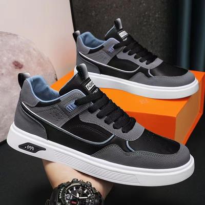 Scarpe Casual da Uomo in Pelle Lussuosa Moda Sneakers con Suola Morbida Scarpe Piatte Britanniche Moda Scarpe Vulcanizzate per Uomo Scarpe da Skateboard Retro
