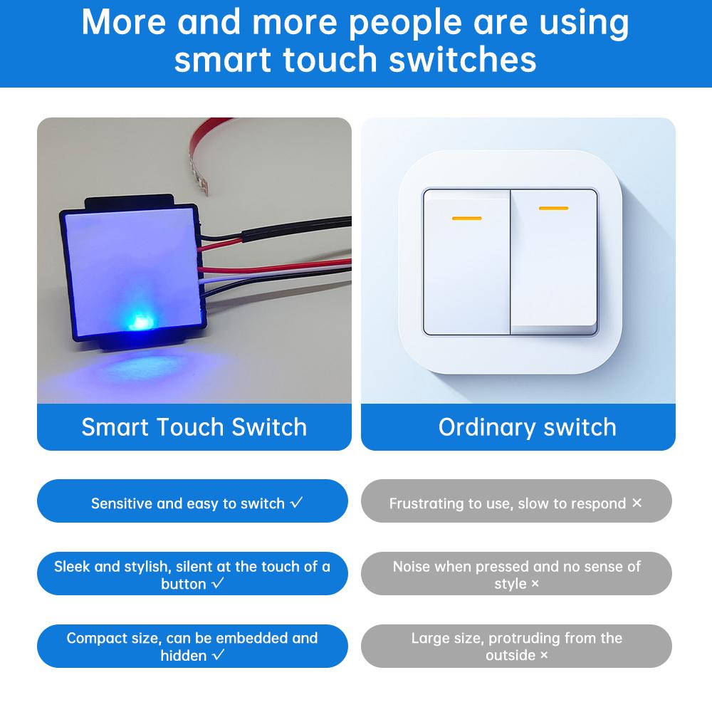 DC 5-12V Intelligenter Touch-Schalter Hauslichtschalter LED Duale Farbtemperaturregelung Einbaupanel Badezimmerspiegel Sensorschalter