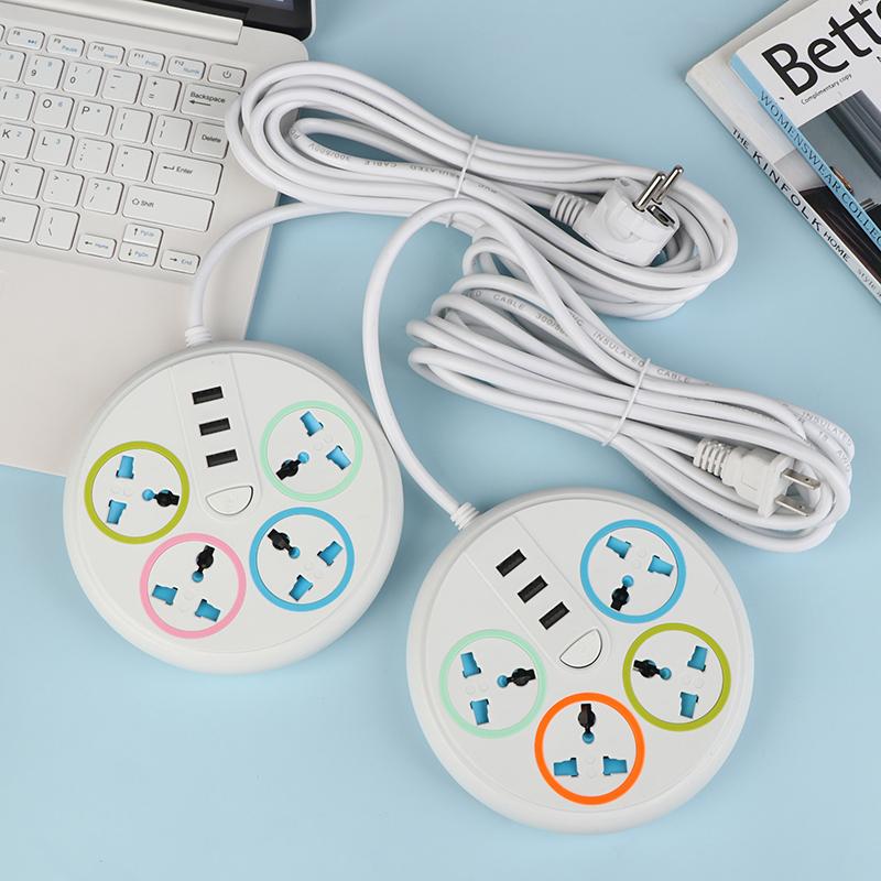 AB Fişli Evrensel Güç Şeridi Tip-C 2 USB Portlu 4 Yollu AC Priz Uzatma Priz Soketi Şarj Elektrik Soketi