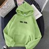 2024 Autumn/Winter Women's Korean Style Loose Fleece-Lined Hooded Sweatshirt