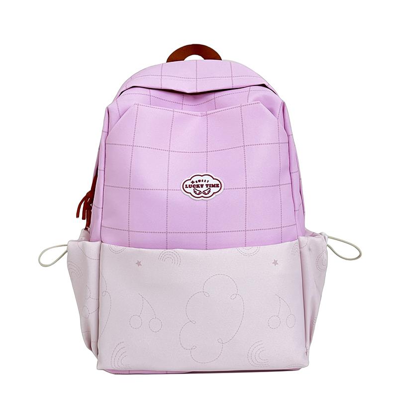 Plaid Student Schoolbag Women’S Large Capacity Backpack