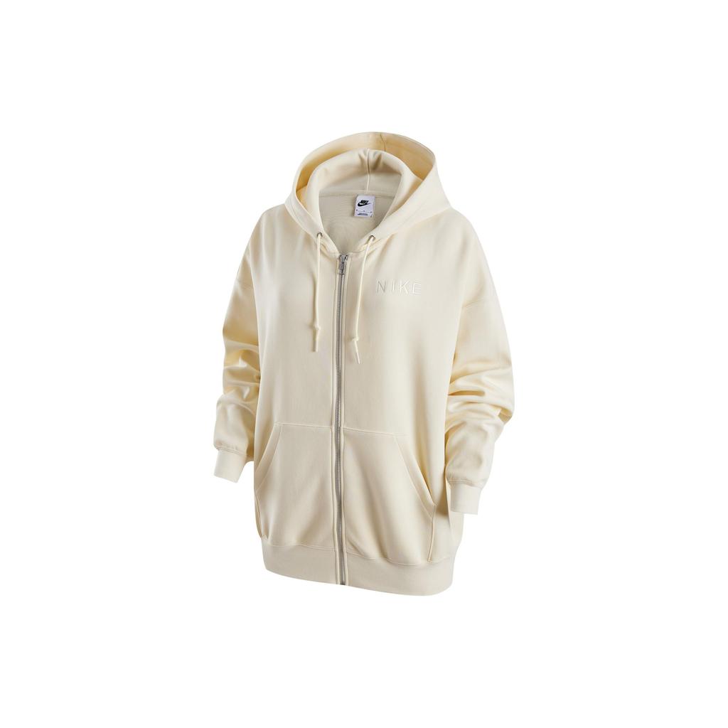 Nike Solid Color Casual Hooded Zip Jacket Women Jackets Coconut-Milk HF0422-113