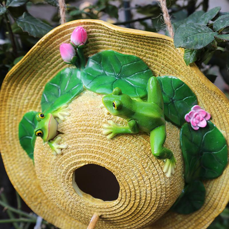 Decorative Outdoor Garden Straw Hat Bird's Nest Ornament