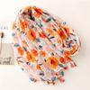 Fashion Luxury Women Viscose Scarf Ventilate Designer Shawl Cotton Linen Tassel Pashmina Muslim Hijab Wrap Floral