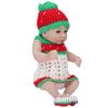 Newborn Baby Doll 10 Inch Silicone Cute Lifelike Infant Doll with Knitted Clothes Birthday GiftEyes