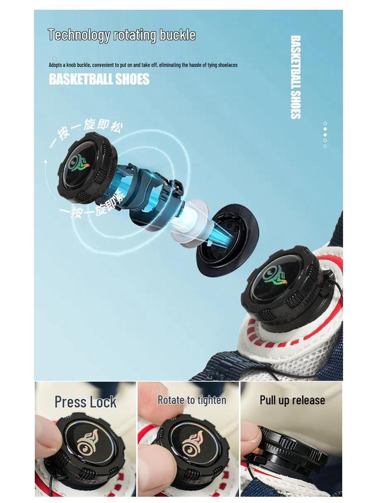 2025 Kids' Fleece-Lined Winter Sports Shoes: Durable, Shock-Absorbing Basketball Sneakers for Teens and Boys