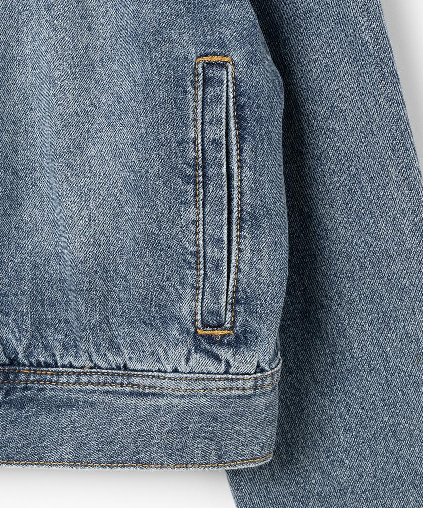 Millo Women Washed Denim Racing Jacket [Vintage Blue]