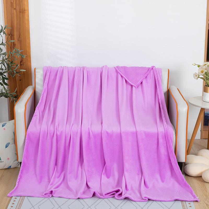 Einfarbige Decke, Korallenfleece, Dicke Flanell-Nap-Decke, Einzel- und Doppelbettdecke, Sofadecke