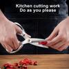 Kitchen Scissors Stainless Steel Powerful Chicken Bone Scissors Multifunctional Fish Cutter Dedicated Household Food Scissors