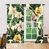 Set Of 2 Versatile Polyester Transparent Curtains Home Decoration Removable Green Leaf Use Bedrooms Living Rooms Curtain Ideal For Room