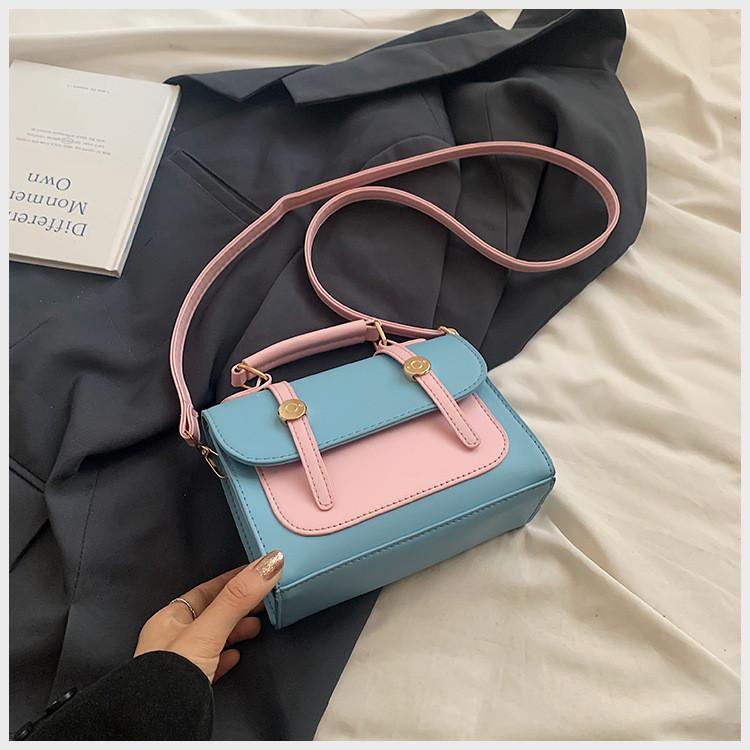 Chic Pu Leather Small Square Bag For Women Trendy Street Style Handbag 2024
