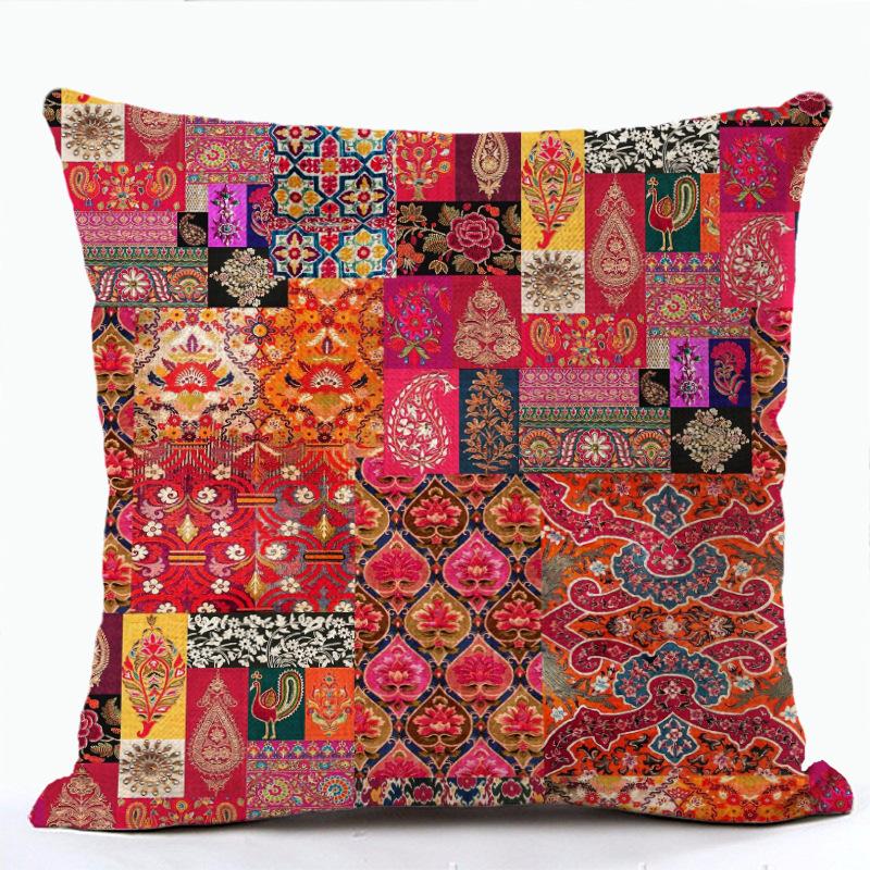 Böhmische Geometrische Muster Kissenbezug mit Kurzem Plüschdruck Wohnzimmer Sofa Dekoration Kissenbezug Kissenbezüge