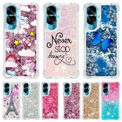 Etui na Honor 90 lite Wzór Malowany Kreskówkowy Płynny Pokrowiec z Płynnym Piaskiem dla Huawei Honor 90 Lite Honor90 90Lite Etui na Telefon Fundas