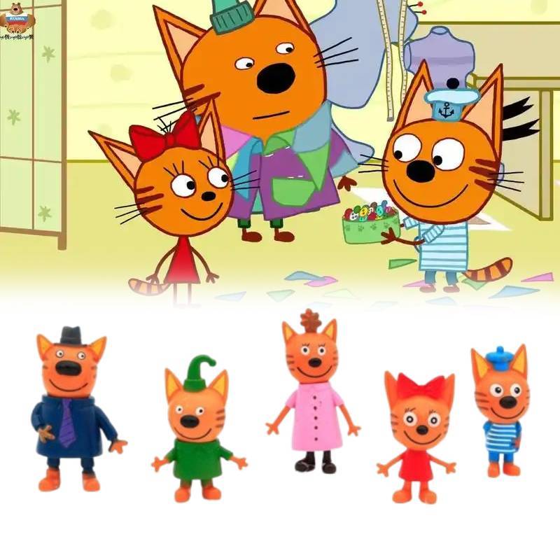 Kid E Cats Plastic Cake Toppers Set For Birthday Decorations With Collectible Toy Figures