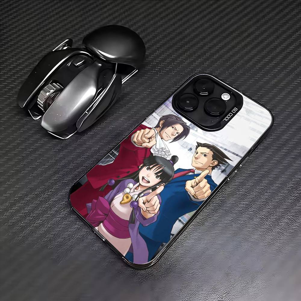 

Чехол для телефона с аниме-персонажем Ace Attorney для iPhone 17, 16, 15, 14, 13, 12, 11 Plus, Pro Max, цветной, с серебряным покрытием внутри iPhone13PRO